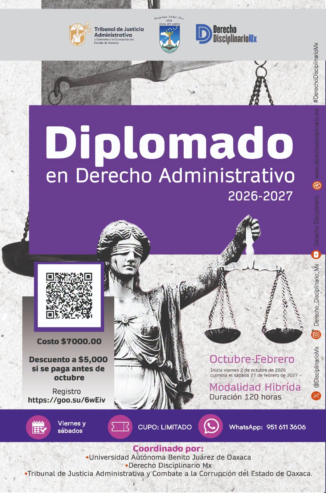 Flyer de inscripción y costos